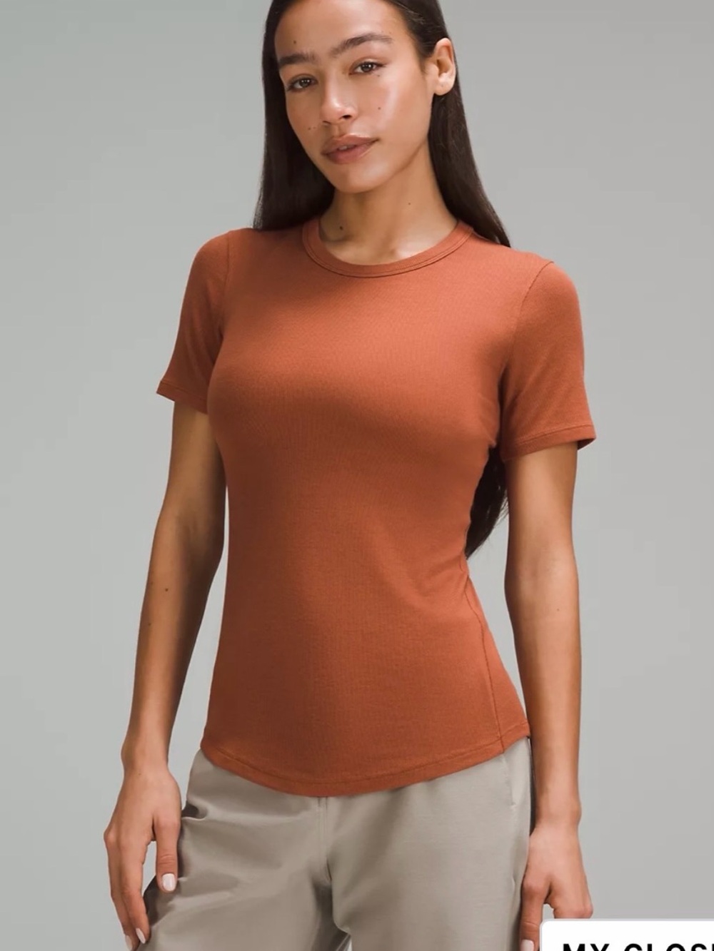 Lululemon women’s Hold tight short sleeve color sable size 6